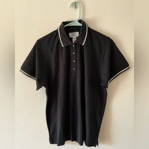 Port Authority Women’s Classic Black Polo with White Trim, Size Large, New